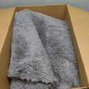 2 x 
Amdrebio Grey Fuzzy Round Circle Rug 4Ft for Bedroom Living Room Office