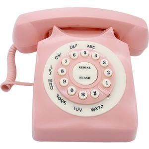 Retro Corded Landline Phone, TelPal Classic Vintage Old Fashion Telephone for Home & Office, Wired Home Phone Gift for Seniors