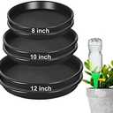 NABAOXUN 6Pack 8,10,12Inch Plastic Drip Trays Plant Saucers for Indoors Outdoor Plant, Thick Heavy Durable Sturdy Flower Pot Trays for Pots Planter, Black