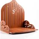 Tarini Gallery Wooden Wall Mounted Hanging Table top Temple Pooja Mandir God Stand Shelf for Storage and Idols Decoration for Home Office and Gifting (Dark Brown)