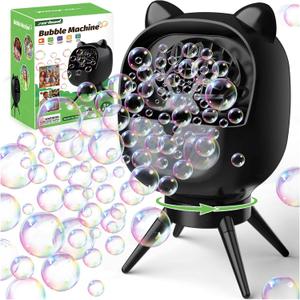 Automatic Bubble Machine Rechargeable for Parties: Portable Bubble Maker with 500ML Large Tank for Celebrations Outdoor Party Weddings Birthdays Family Fun - Perfect for Kids Toddlers (Black)