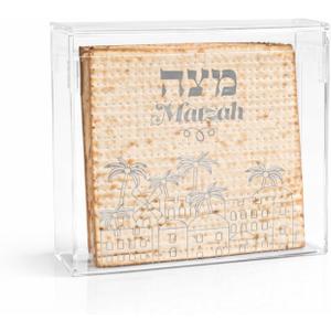 Rite Lite Passover Acrylic Flip Top Matzah Box Decor For Pesach/ Pesach Seder (1 Pack)
