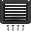 uxcell Louvered Vent, Nylon Boat Marine Square Air Vent, Flush Ventilation Grille with Screws, Louvered Ventilator Grill Cover for Caravan Marine Boat Yacht (Black)