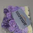 N&T NIETING Artificial Flowers, 25pcs Fake Flowers Rose with Stems Perfect for DIY Wedding Bridesmaid Bridal Bouquets Centerpieces Home Flower Arrangement Decoration, Series Purple