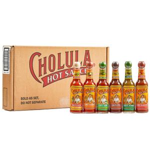 Cholula Hot Sauce Variety Pack, Product of Mexico, Gift Set Includes Six 5 Fl Oz Signature Cholula Hot Sauces for Eggs, Pizza, Mexican Dishes, and More, 30 fl oz, BB 04/23/2036