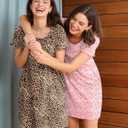 Nightgowns for Women Short Sleeve Button down Sleep Shirts Henley Sleepwear Soft Sleep Dress with Pockets (Pink, M)