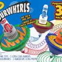 Crayola Colourwhirls (3ct), Spin Art Toy, Battling Spinning Top Toy for Kids, 1 Launcher, Arts & Crafts Kit, Gift for Boys & Girls, Ages 6-8 Years Old 