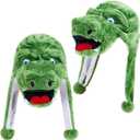 2 Pcs Crocodile Plush Hat Soft Warm Stuffed Animal Hat with Ear Flaps for Adults Couple Reptile Costume Women Men Gifts Winter Dress up Party Mardi Gras Warm Gifts Spring Festival Favors