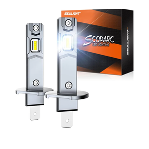 SEALIGHT H1 Fog Bulbs, 50,000LM Super Brighterness 1:1 Mini Size, 6500K Cool White Fog Lights, 3 Minutes Inatallation, Pack of 2