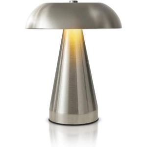 Portable LED Desk Lamp, Cordless Metal Table Lamp, 3-Color Touch Control Rechargeable Light, 3-Levels Brightness Room Decor, Bedside & Dining Room Light (Sliver) (Silver)