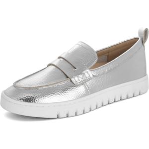 PARTY Loafers for Women, Comfortable Women's Loafers, Casual Dress and Work Slip-Ons, Silver, 7
