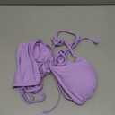 Women's 2 Piece Swimsuit Halter String Bikini Adjustable Bathing Suit (Medium, Light Purple)