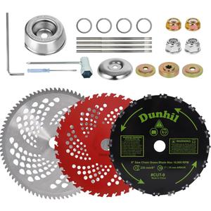 Metal Brush Cutter Blade for Weed Eater, Cutter, Trimmer with 2 Set Adapter Kits (3 Pack 9 inch 20T 36T+10 inch 80T)