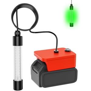 Underwater Fishing Light Compatible for Milwaukee M18 18V Battery，LED Green Light for IP68 1300 Lumens Fish Attracting, Night Fishing for Docks Boats or Kayaks