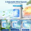 Portable Air Conditioners,Portable AC Unit with 3 Speed 2 Mist Modes Rapid Cooling,Mini Air Conditioner with 1000ML Water Tank 2/4H Timer LED Lights,Cooling AC Fan for Bedroom Office Camping Car RV