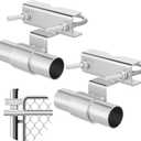 2 Pcs Chain Link Fence Rolling Gate Universal Rolling Sliding Gate Track Bracket Wall Mount for Diameter from 1-5/8"-2-7/8" Track Pipe Post Galvanized Steel Coating
