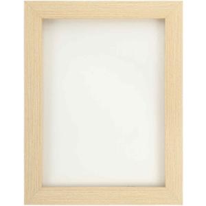 MECCANIXITY 7x9 Picture Frame, Solid Oak Wood Photo Frame 7x9 Frame Display 5.5x7.5 Optical Clear Acrylic Sheet Wall Mounting and Tabletop Display, Natural Wood, 1Pcs
