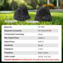Herdio 8" Outdoor Rock Passive Speakers 600 Watt,IPX7 Waterproof,Hardwired, for Pool,Garden,Deck,Outdoor Activities (Black,Pair)