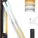 Closet Lights Motion Sensored with Eye-Protection Design, Rechargeable LED Wardrobe Lighting with Remote and Magnetic,120 LED 4000 mAh Cabinet Light Battery Operated for Pantry Wardrobe, 24inch (60CM, 60CM-2 PACK)