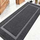 OLANLY Front Door Mat Indoor Outdoor Entrance, Waterproof All-Season, All-Weather Doormat, Sturdy Natural Rubber, Fade Resistant, Low Profile, Easy Clean Patio Porch Entryway Mat, 59x20, Grey