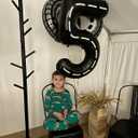 Race Car 5 Balloon, Number Balloons 40 Inch, 5th Black Birthday Balloon Decorations, Race Car Birthday Party Supplies, 5 Number Balloons, Number 5 Balloon