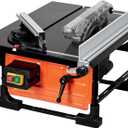Table Saw for Jobsite, 8-inch 6.7-Amp Copper Motor, Cutting Speed up to 3576RPM, 24T Blade, Compact Portable Table Saw Kit with Sliding Miter Gauge DIY Woodworking and Furniture Making, Orange