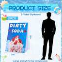 Tenceur 2 Pcs Dirty Soda A-frame Sign 24" x 36" Double-sided Bright Cream Yard Signs Dirty Soda Bar Supplies, Plastic Water-proof Portable for Indoor or Outdoor
