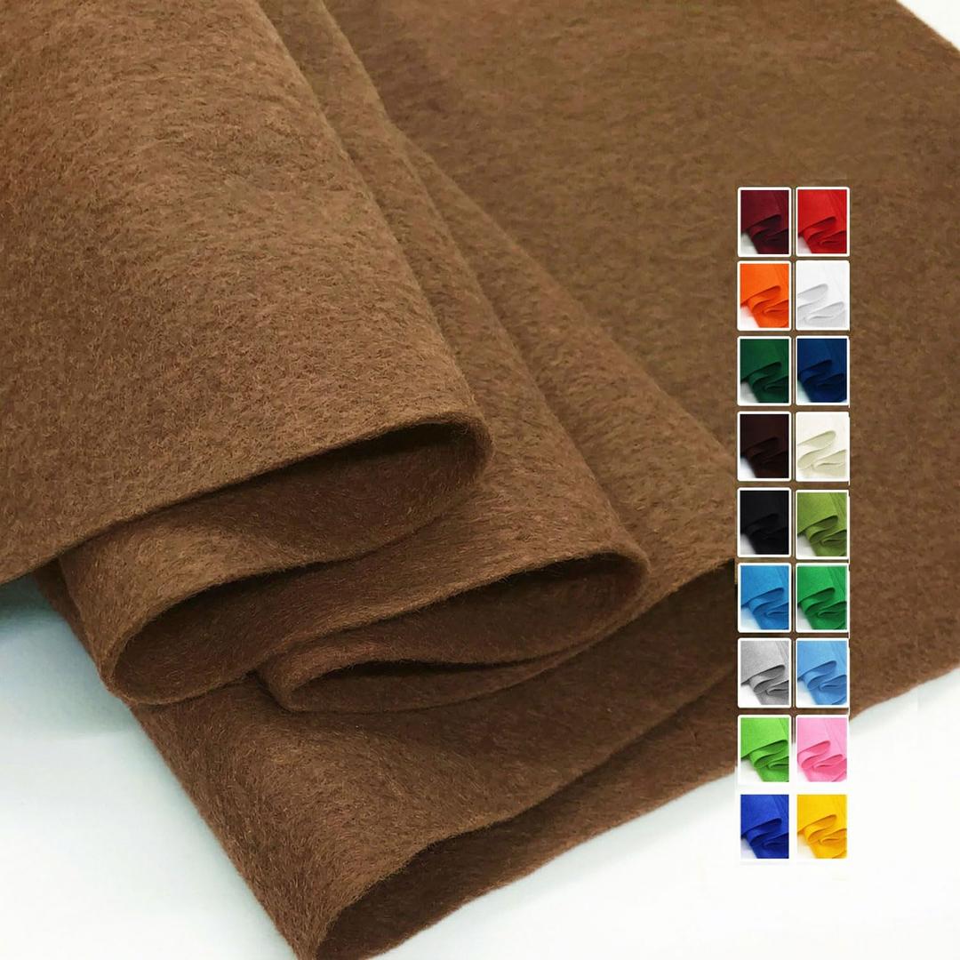 Brown Felt Fabric 36" X 36"(1 Square Yard), 1.6mm Thick Soft and Durable Flexible Craft Acrylic Felt by The Yard for Sewing DIY Art Craft Project Decorations