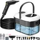 Pressurized Steam Cleaner, 3-Level Adjustable Handheld Steamer Cleaning for Home, 15s Fast Heat-Up & 47.3oz Tank, 2500W Multi-Surface Portable Steamer for Floor/Grout/Car/Kitchen & Bathroom (White)