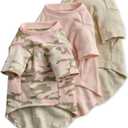 Multipack 100% Organic Cotton Dog Short Sleeve T-Shirt Pet Tees for All Breeds, Camo-Pink, Medium