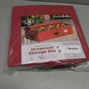 ZOBER Underbed Christmas Ornament Storage Box - Stores 64 3" Ornaments, With Dividers - Tear Proof 600D Oxford Fabric, Ornament Organizer Storage Box, Durable Christmas Containers Holder - Red