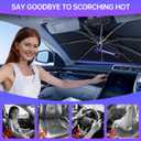 [2026 Upgraded] Windshield Sun Shade Umbrella, Foldable Car Sunshade for Trucks & SUVs with UV Protection, Heat Insulation & Automotive Interior Sun Protection for Outdoor Parking Camping (X-Large)