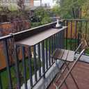 Balcony Bar Table for Railings, Outdoor Hanging Folding Adjustable Height Deck Rail Table for Patio, Garden, Rustproof Aluminum Alloy Frame,Weather Resistant, Easy Assembly