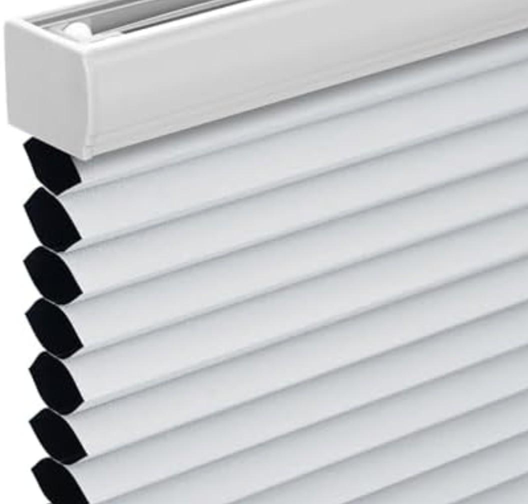 Changshade Cordless Cellular Shades, Blackout Honeycomb Shades for Windows, Pull Down Pleated Blinds, Easy to Install for Indoor Windows and French Doors,72" W x 72" H, White