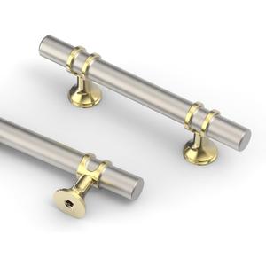Asidrama 10 Pack 3 Inch(76mm) Champagne Bronze and Brushed Satin Nickel Kitchen Cabinet Handles, Cabinet Pulls Kitchen Cabinet Hardware Cupboard Handles Drawer Pulls