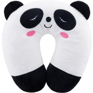 EKDJKK Travel Pillow for Kids, Cute Animal Neck Pillow Support U Shaped Cushion Plush Soft Rest Reading Pillow Sleeping Pillow for Airplane Train Car (Panda)
