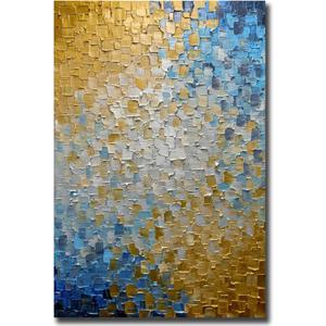 ART8YUQI Paintings - Texture color Wall Art Abstract 3D Views Picture Modern Landscape Artwork Oil Painting for Decor 24x36 Inch (Brown Blue)