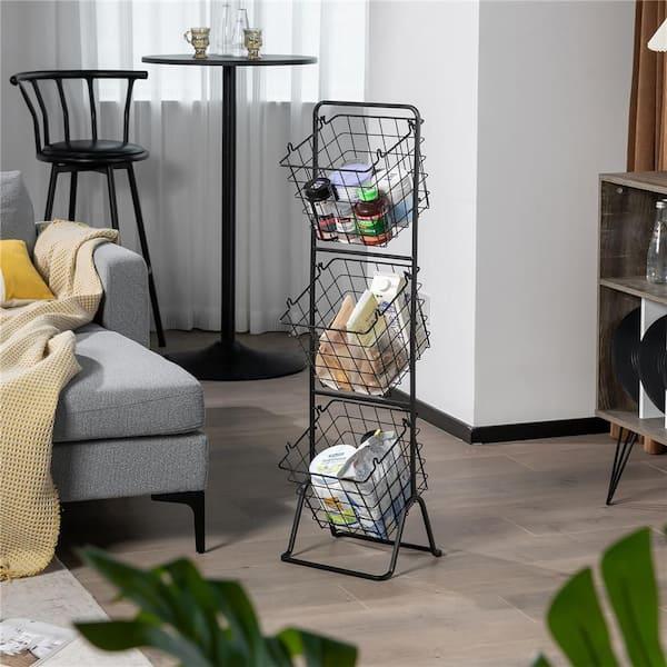 3-Tier Wire Fruit Basket Stand Kitchen Snack Vegetable Storage Organizer