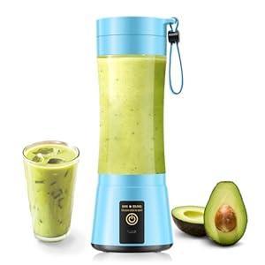 Cordless Portable Personal Size Blender - 12 Oz Mini Blender Make Smoothies and Shakes, Cordless Lightweight Rechargeable, Freshly Squeezed in Picnic/Sports/Office (Black)