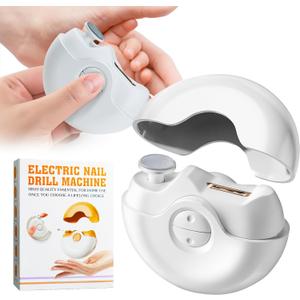 Electric Nail Clipper, USB Rechargeable Automatic Nail Clipper, with 2 Adjustable Speeds and Nail Clip Storage, 2 -in -1Electric Nail Trimmer, for Baby, Kids, Adult, Seniors, Caregivers (White)