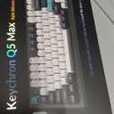 Keychron Q5 Max QMK/VIA Programmable Knob Wireless Custom Mechanical Keyboard, Tri-Mode Bluetooth 5.1/2.4GHz/USB-C Hot Swappable RGB Backlit PBT Gaming Keyboards, Brown Switch, 89 Keys, Black/White