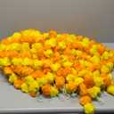 Tigeen 20 Pcs Marigold Garland for Decoration 4 Feet Artificial Marigold Flowers Mantle Decoration Indian Marigold Flowers Faux Garlands for Wedding Party House Warming Decor (Yellow, Orange)