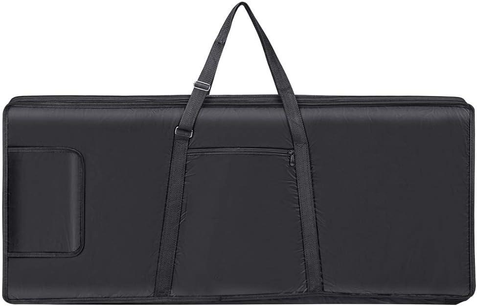 61 Key Keyboard Gig Bag Electric Piano Case Padded with 5mm Cotton,Shoulder Strap and Storage Pocket 39'' x 16" x 6''