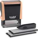 Trodat Printy 4912 Self Inking Do it Yourself (DIY) 4 line Personalized Custom Message or Address Stamp kit with Black Ink, Impression Size: 3/4 x 1-7/8 inch (Orange)