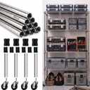 Thyle 4 Pack 36''Wire Shelving Poles, Rack Posts Replacement, Silver