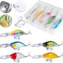 Goture Fishing Lures, Topwater Crankbaits Hard Baits for Bass Trout Freshwater Saltwater, Crank Baits for Bass Fishing, Swimbait Bass Fishing Lures with Tackle Box