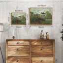 OIQArtOIQ Vintage Landscape Canvas Wall Art Framed Natural Scenery Painting Artwork Prints France Country Wilderness Farmhouse Decor Pictures Kitchen Bedroom Living Room Bathroom (8x10 in, Garden Green)