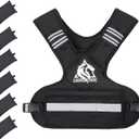 LIONSCOOL Weighted Vest for Men and Women, 20-32LB Adjustable Body Weight Vest with 6 Ironsand Weights & Reflective Stripes for Weight loss, Walking, Running, Cardio and Strength Training, 20-32LB