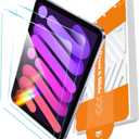EZ-GLAZ-2 Pack Screen Protector for iPad Mini 8.3 inch [Mini A17 Pro 7th Gen 2024 & Mini 6th Gen 2021 Release] 9H+ Hardness 12FT Military Grade Shatterproof Long Durable Tempered Glass Film with Flawless Fit Box, Scratch Resistant (HD Clear)