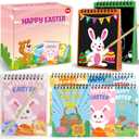24 Pack Scratch Books Easter Party Favors, Rainbow Scratch Notebook Paper Bulk for Kids Student Classroom School Gifts Prizes, Easter Basket Goodie Bag Fillers Stuffers